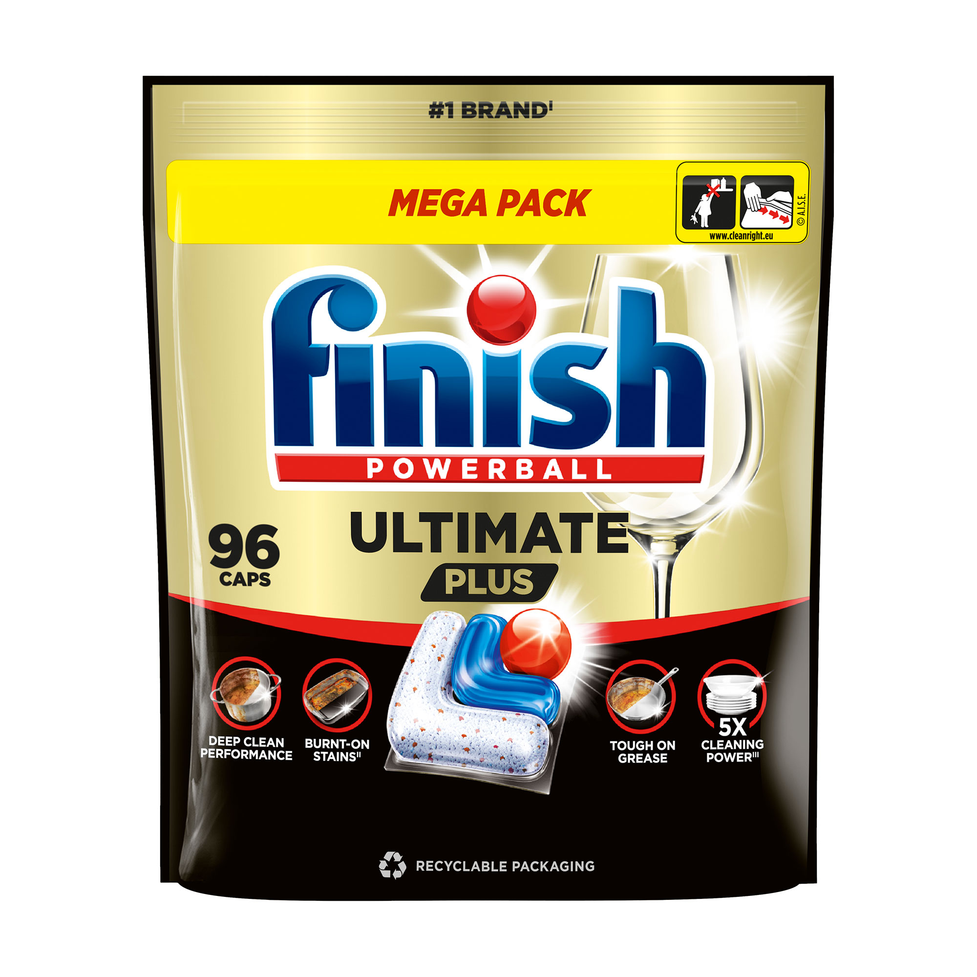 Капсули для миття посуду в посудомийній машині Finish Ultimate Plus, 96 шт